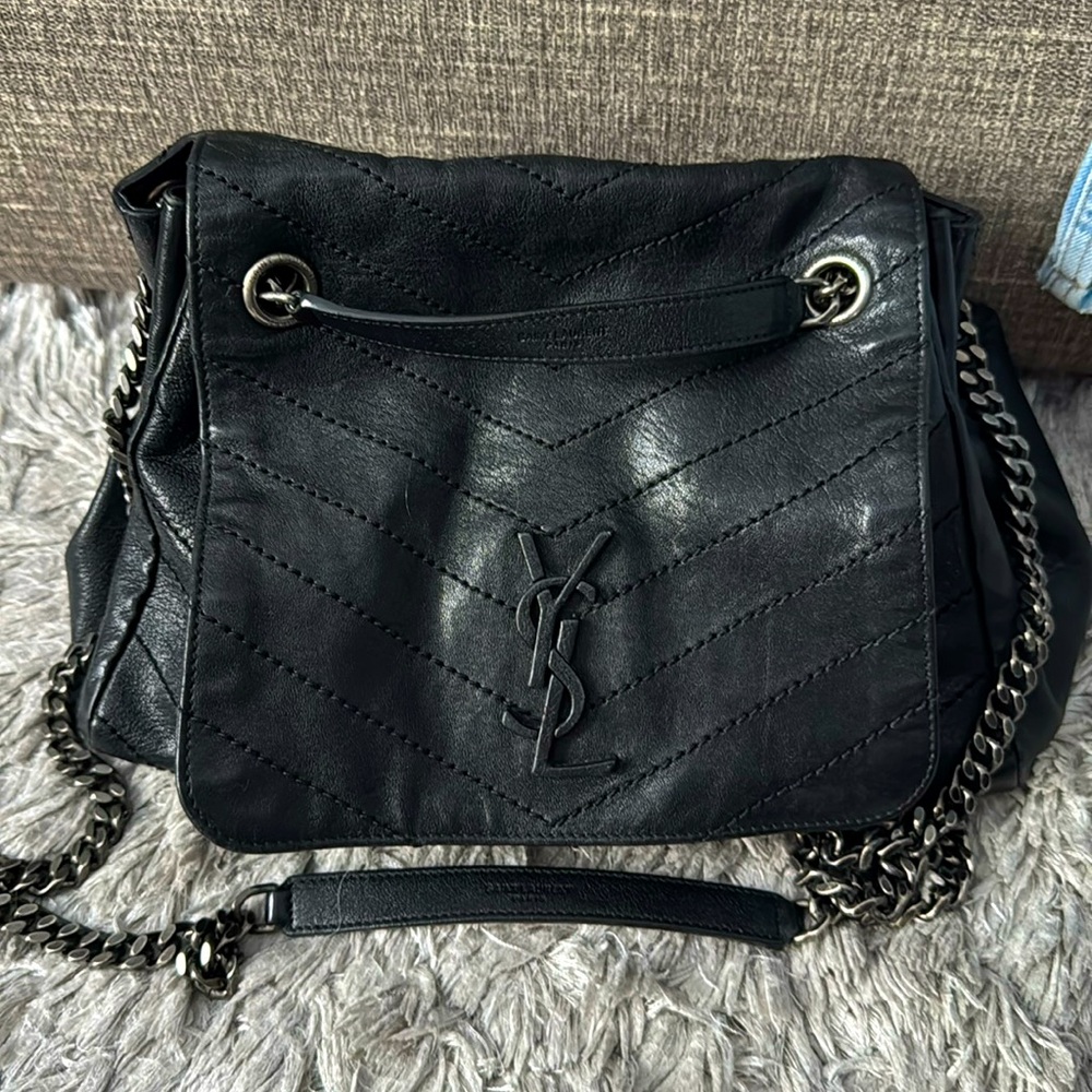 **AUTHENTIC** Saint Laurent Lambskin Monogram Nolita Small Flap Bag